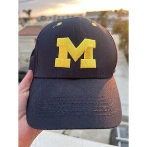 Captivating Headwear vintage Michigan Wolverines blue cap embroidered adjustable